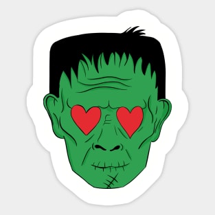 Frankenstein love halloween Sticker